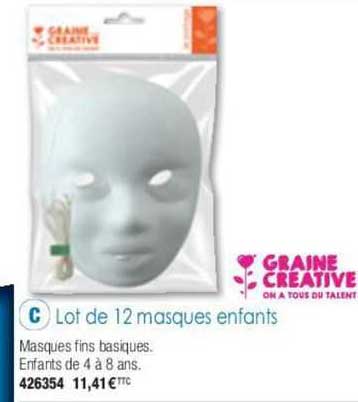 lot de 12 masques enfants graine créative