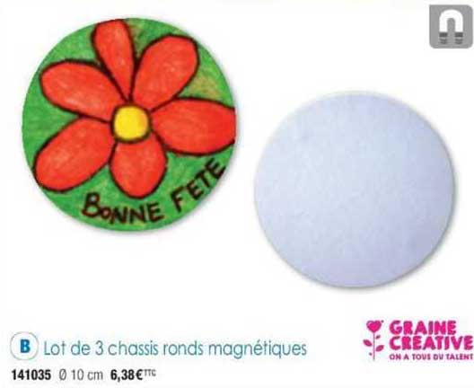 lot de 3 chassis ronds magnétiques graine creative