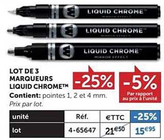 Lot De 3 Marqueurs Liquid Chrome