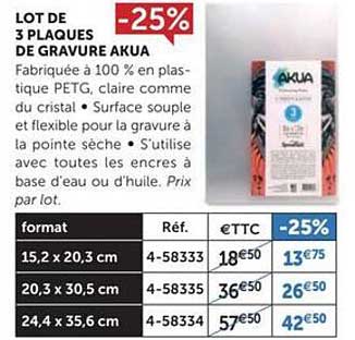 lot de 3 plaques de gravure akua