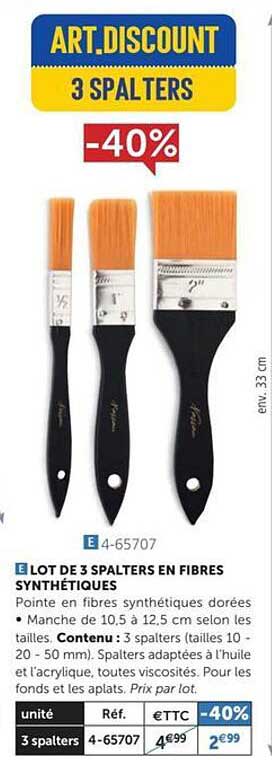 lot de 3 spalters en fibres synthétiques
