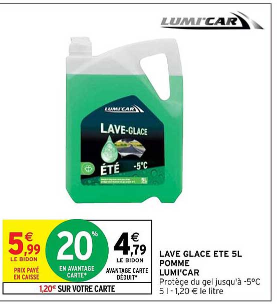 lumi'car lave glace été 5l pomme lumi'car