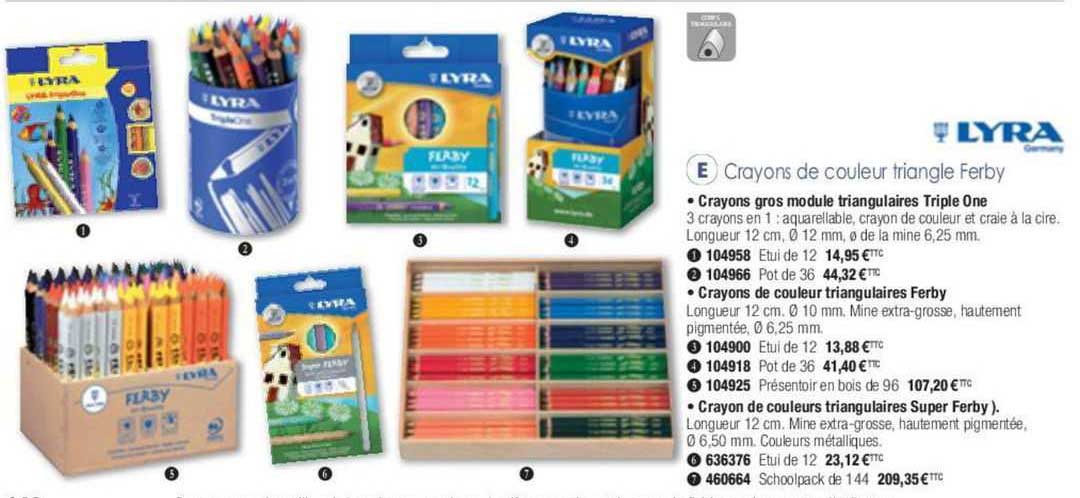 lyra crayons de couleur triangle ferby
