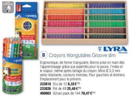 lyra crayons triangulaires groove slim