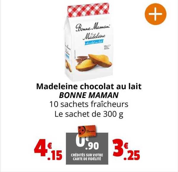 madeleine chocolat au lait bonne maman