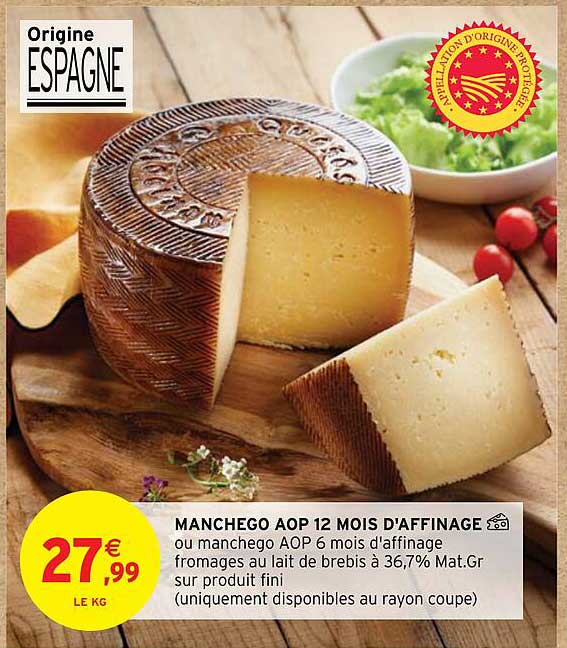 manchego aop 12 mois d'affinage