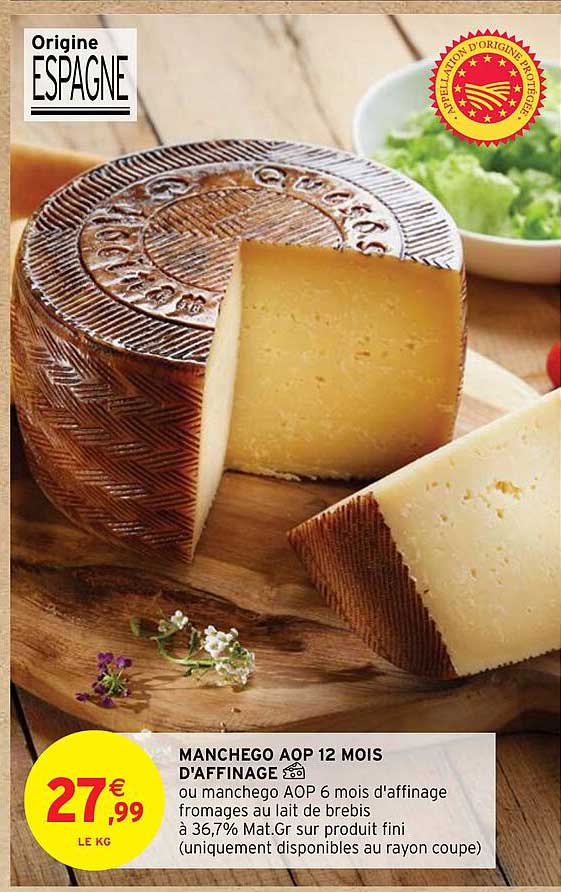 manchego aop 12 mois d'affinage