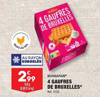 mannapain 4 gaufres de bruxelles