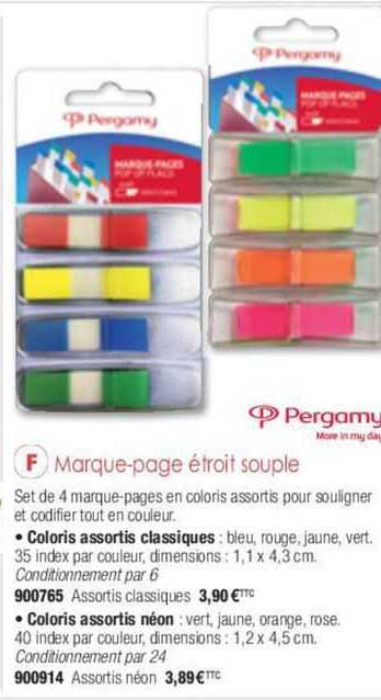 Marque-page étroit Souple Pergamy