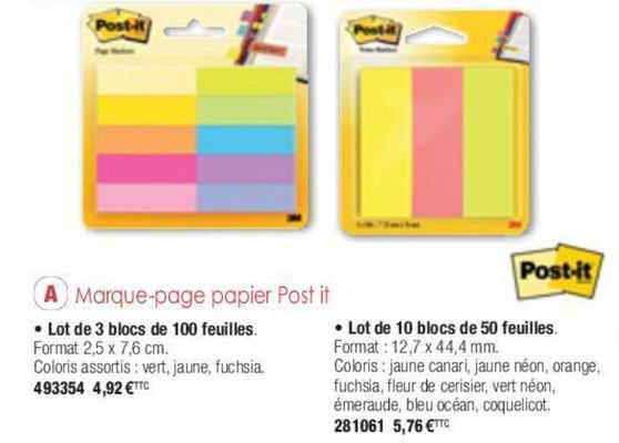 marque-page papier post it