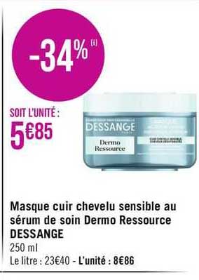 masque cuir chevelu sensible au sérum de soin dermo ressource dessange