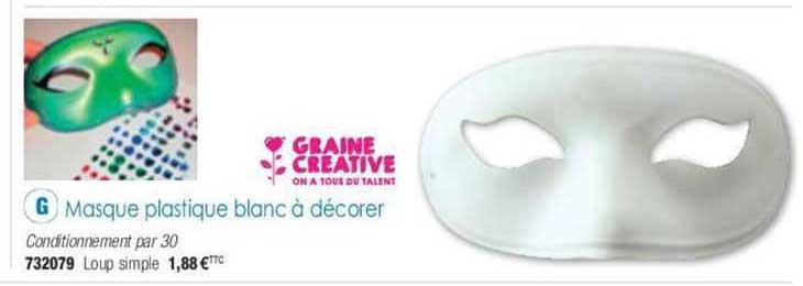masque plastique blanc à décorer graine créative