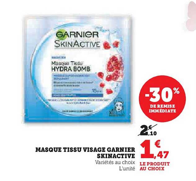 masque tissu vissage garnier skinactive