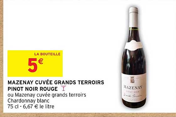 mazenay cuvée grands terroirs pinot  noir rouge