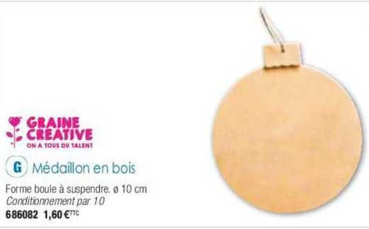 médaillon en bois graine creative