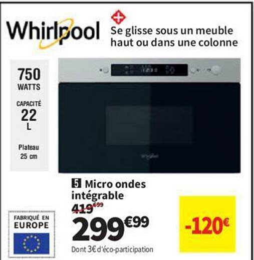 micro ondes intégrable whirlpool