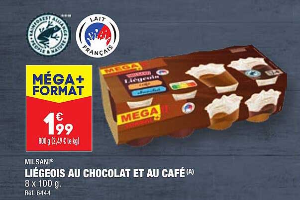 Milsani Liégeois Au Chocolat Et Au Café