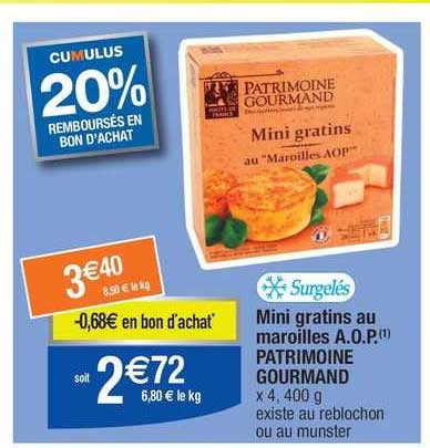 mini gratins au maroilles a.o.p. patrimoine gourmand