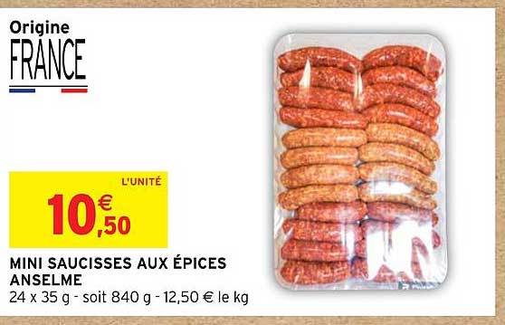 mini saucisses aux épices anselme