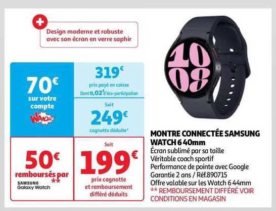 Montre Connectée Samsung Watch 6 40 Mm