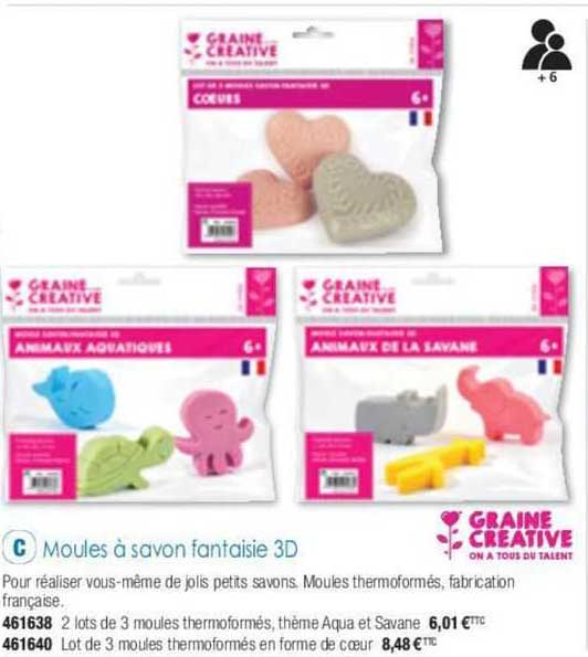 moules à savon fantaisie 3d graine créative