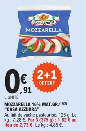 mozzarella 16% mat. gr. "casa azzurra"