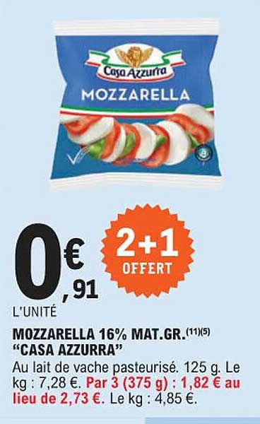 mozzarella 16% mat.gr. "casa azzurra"
