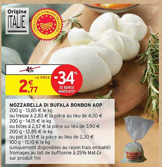 Mozzarella Di Bufala Bonbon Aop