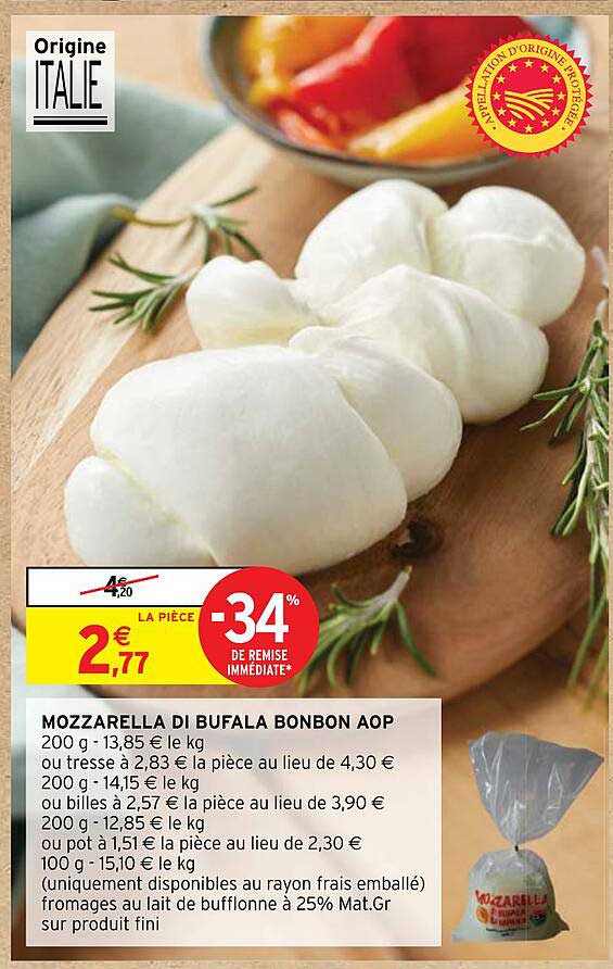 Mozzarella Di Bufala Bonbon Aop