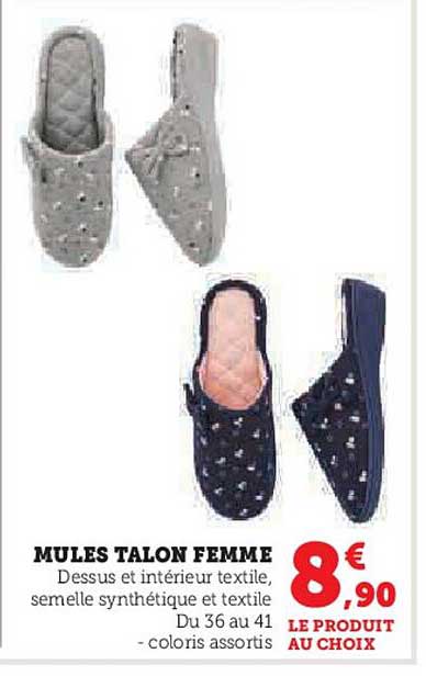 mules talon femme