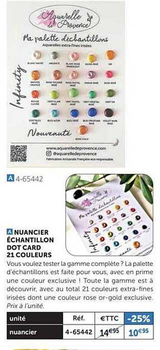 nuancier échantillon dot card 21 couleurs