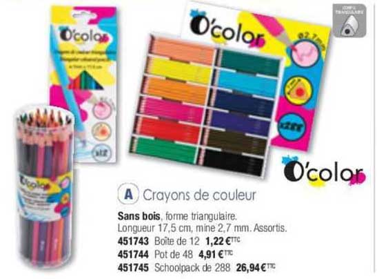 o'color crayons de couleur