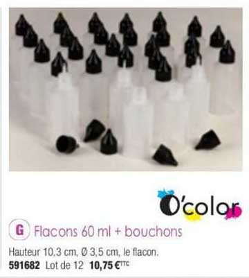 o'color flancons 60 ml + bouchons