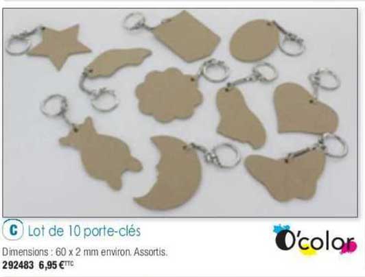 o'color lot de 10 porte-clés