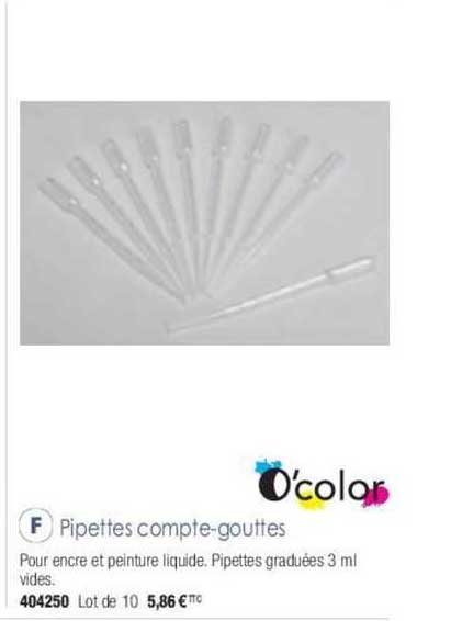 o'color pipettes compte-gouttes