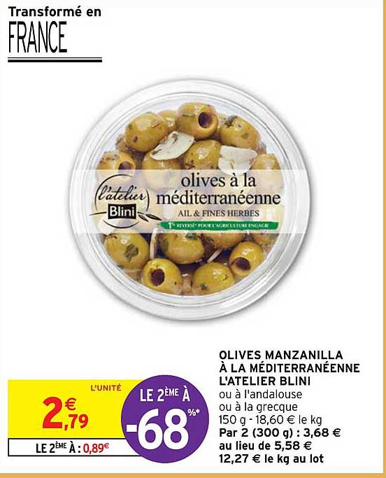 olives manzanilla à la méditerranéenne l'atelier blini