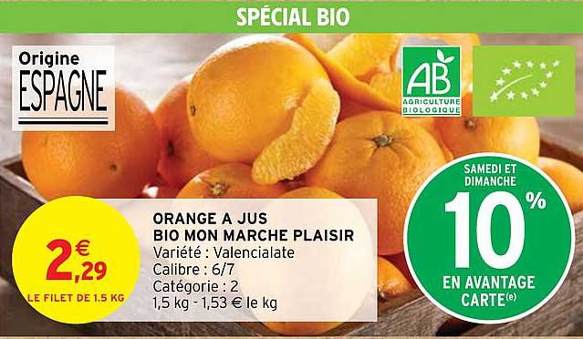 orange à jus bio mon marché plaisir