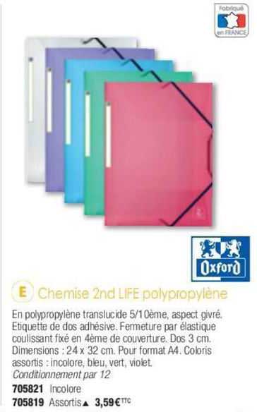 oxford chemise 2nd life polypropylène