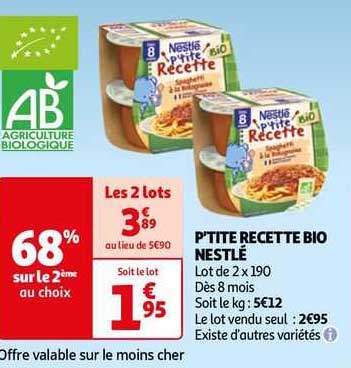 p'tite recette bio nestlé