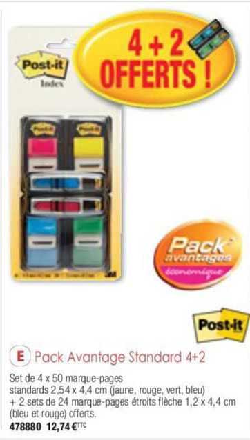 pack avantage standard 4+2 post-it