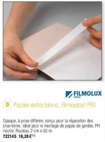 papier extra blanc, filmoplast p90 filmolux