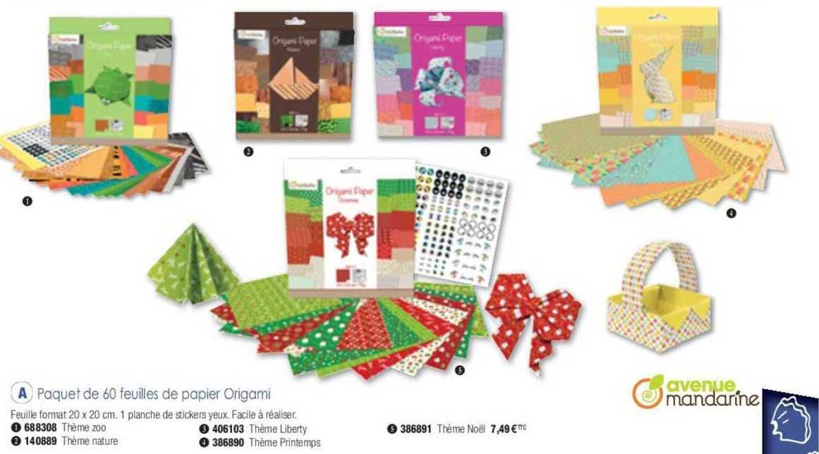 Paquet De 60 Feuilles De Papier Origami