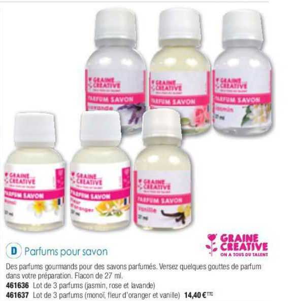 parfums pour savon graine créative