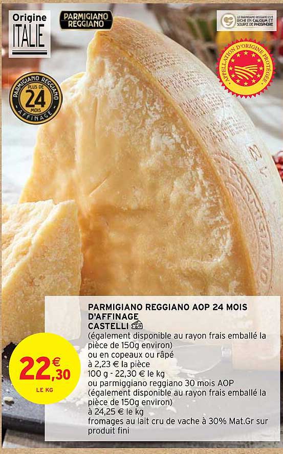parmigiano reggiano aop 24 mois d'affinage castelli