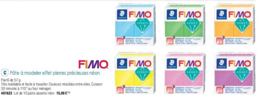 Pâte à Modeler Effet Pierres Précieuses Néon Fimo