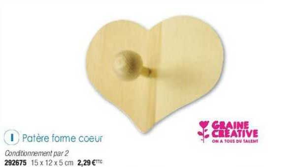 patère forme coeur graine creative