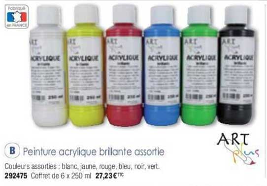 peinture acrylique brillante assortie