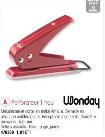 perforateur 1 trou wonday