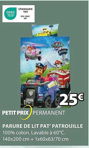 petit prix parmanent parure de lit pet' patrouille
