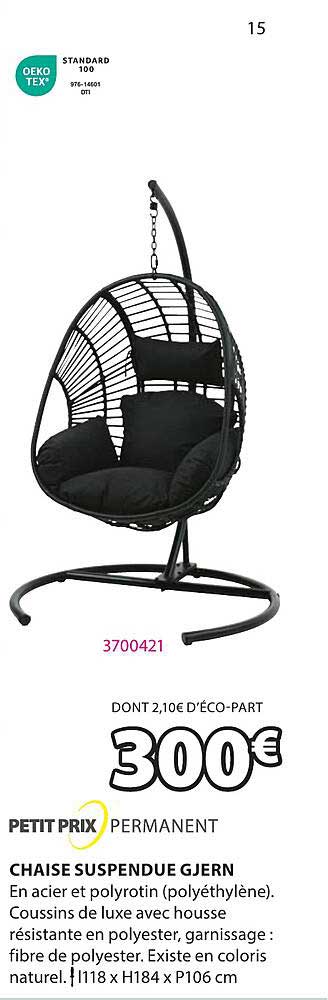 petit prix permanent chaise suspendue gjern